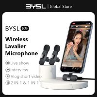 BYSL K9 Wireless Lavalier Microphone Portable Audio Video Recording Interview Mini Mic for Android Youtube Game Live Broadcast