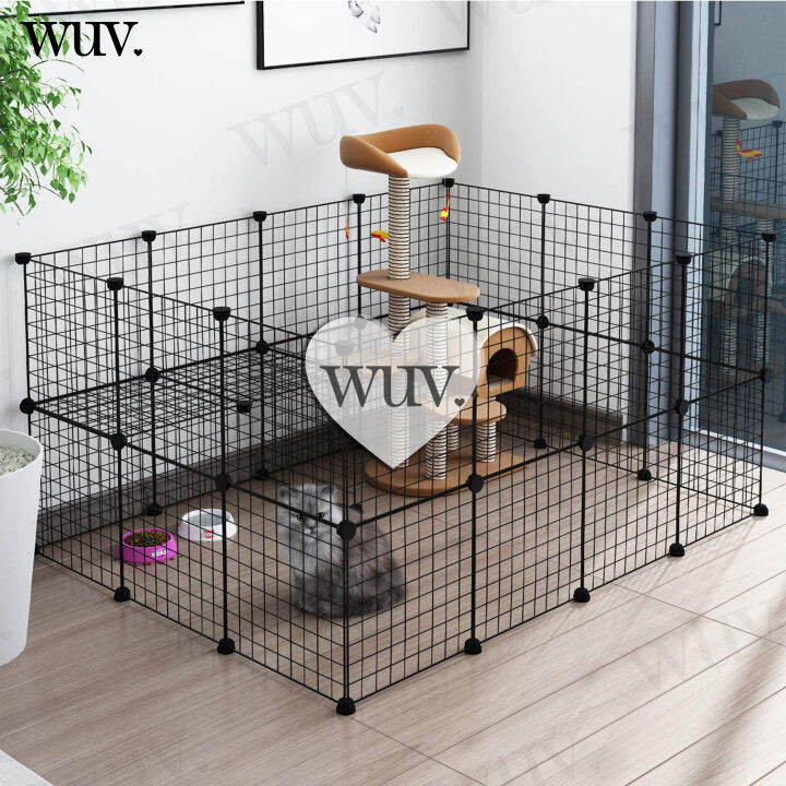 WUV♡ DIY Stackable 35x35cm Wire Grid Pets Playpen Cage For Dogs, Cats ...