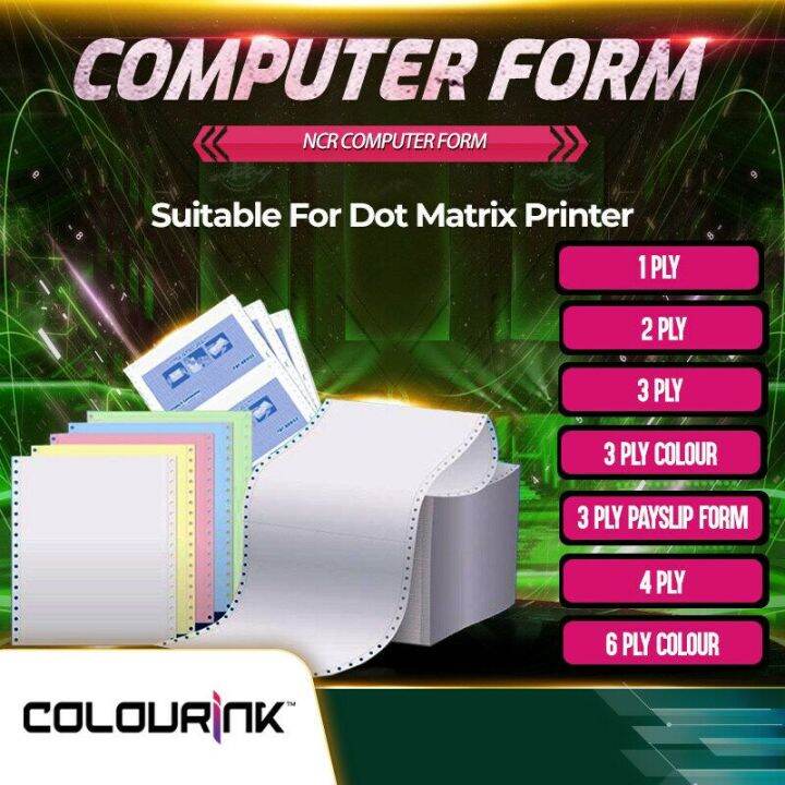 NCR Computer Form 1 Ply 1 Ply 2UP 2Ply 2 Ply 2UP 3 Ply 3 Ply 2UP 3 Ply