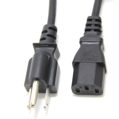 【100%-original】 1ft มากสายไฟพีซีตัวนำสั้น3ตัว18AWG สาย C13 NEMA 5-15P ถึง IEC