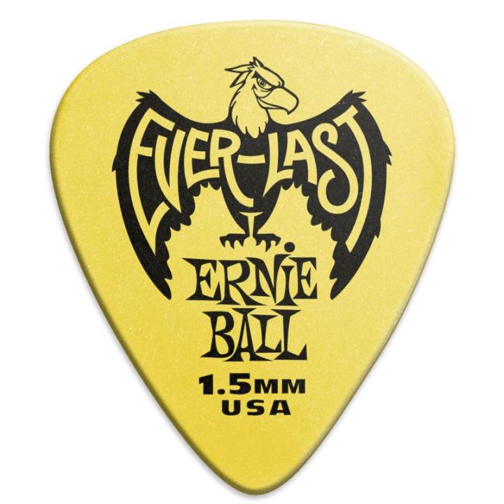 ernie-ball-everlast-ปิ๊กกีตาร์-4-ตัว-คละความหนาเน้นแข็ง-สำหรับใชกับกีตาร์ไฟฟ้า-กีตาร์เบส-วัสดุพิเศษ-delrin-สีม่วง-1-0-มม-สีแดง-1-14-มม-สีเหลือง-1-50-ม