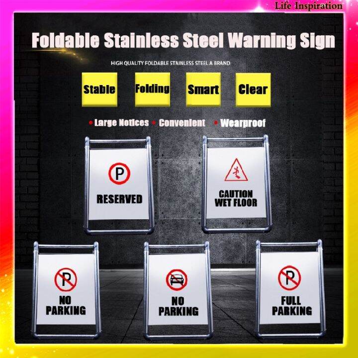 Ready Stock On Stockstainless Steel Safety Sign Caution Wet Floor