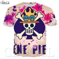 CLOOCL One Piece Anime Pattern เสื้อยืดแขนสั้นพิมพ์ลายสร้างสรรค์ 3 มิติเสื้อลำลองหลวม ๆ คอสเพลย์ท็อปส์