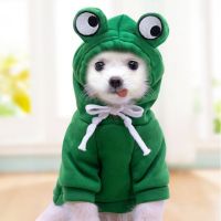 Dog Hoodie-Dog Basic Sweater Coat Cute Frog Shape Warm Winter Jacket Cat Cold Weather Clothes Outfit Outerwear Dog Halloween