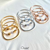 Yada - Symbol - Amber - Clover ball bracelet set (เซ็ตกำไล 4 วง งานชุบสแตนเลส สวยทน โดนน้ำหอมได้ ไม่ลอก)