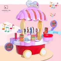 ของเล่นเด็ก รถเข็นขายบาบีคิว Play House พร้อมอุปกรณ์ต่างๆมากมาย ล้อหมุนได้ มีเสียง มีไฟ สวยงาม [222-1]