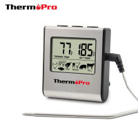 Thermopro TP16จอแอลซีดีทำอาหารดิจิตอลเครื่องวัดอุณหภูมิอาหารบาร์บีคิวเนื้อเครื่องวัดอุณหภูมิสำหรับเตาอบสูบนาฬิกาจับเวลาที่มีสแตนเลส P Robe