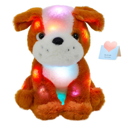 Hot Light-Up Pug Dog Doll Plush Toys Birthday Halloween Gift Luminous Glowing Stuffed Animals For Girls Kids Soft Cute Toy
