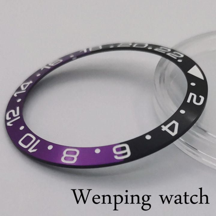 new-watch-parts-38mm-high-quality-black-purple-titanium-bezel-insert-for-40mm-watch-case-mens-watch-bezel