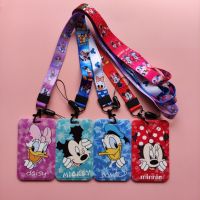 hot！【DT】♚ஐ⊕  Minnie Cover Student Card Hanging Rope Employee Lanyard ID Name Holder