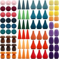 Wooden Rainbow Loose Parts Waldorf Toy Sensory Play Set Colorful Early Educational Montessori Toys for Toddler Kids