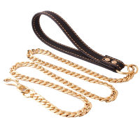 Black Gold Stainless Steel Dog Leashes Rope Training Metal Pet Leash Dogs Chain for Pet Stuff Accessories Product Pug Pitbull