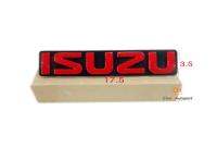 โลโก้หน้ากระจัง Isuzu D-MAX 07-11 พลาสติก แดง-ดำ ขนาด 3.5x17.5cm