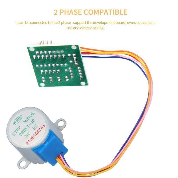 สเต็ปเปอร์มอเตอร์ลดแรง28byj48-5v-4เฟส5สายสเต็ปเปอร์มอเตอร์ส่วนประกอบลดความเร็ว5ชิ้นสำหรับชิปไดรเวอร์-uln2003ธรรมดาสำหรับงานอุตสาหกรรม