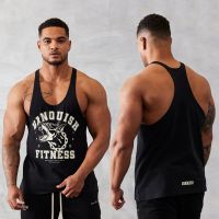 2023 Summer New Mens Vest Cotton Printed Vest Gym Sports Fitness Stretch Breathable Top Jogger Outdoor Running Training Vest