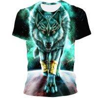 Mens t-shirt 3D printing t-shirt new wolf pattern round neck tshirt hip-hop street Harajuku top, plus plus size street clothing