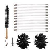 Dryer Vent Cleaner 24 Feet, Flexible 18 Rods Dry Duct Cleaning Kit Chimney Sweep Brush with 2 Brush Heads and Dryer Lint Brush, Extend Up to 24 Feet