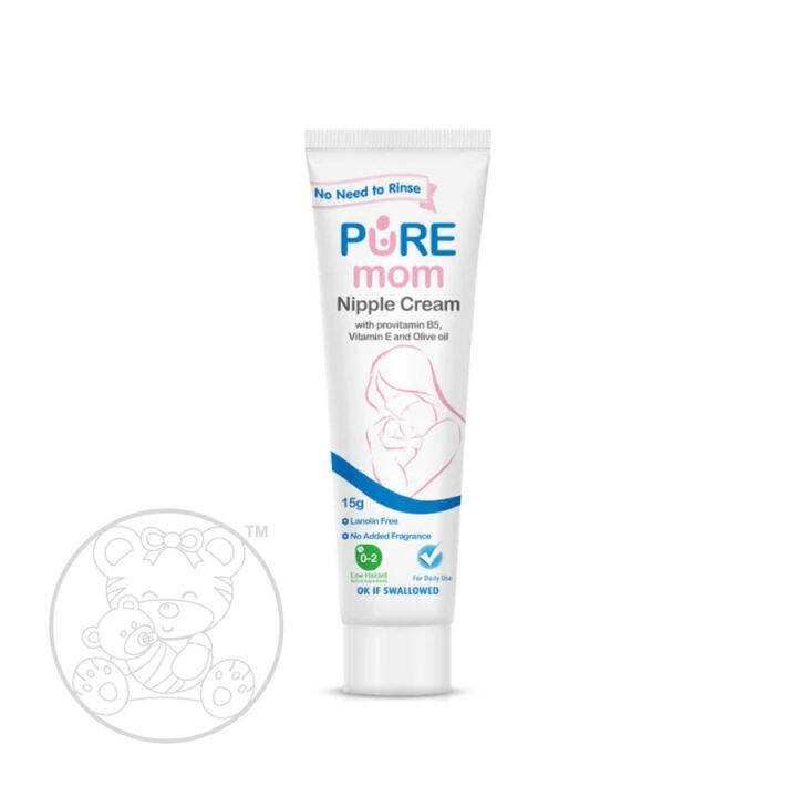 Nipple Cream Pure Mom Soothes Protect Sore Cracked Nipples 15 gr