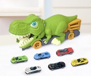 Bộ đồ chơi ô tô hình khủng long nuốt xe con, gồm 6 xe ô tô