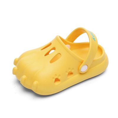 2023 New Fashion version    Dinosaur claw childrens slippers summer 2021 new boys hole shoes soft bottom non-slip girls Baotou drag sandals trendy