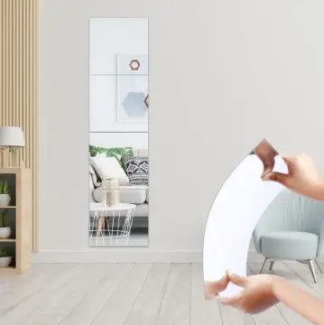 DIY Mirror Wall Self-adhesive PET Full-body Soft mirror Bathroom Self-adhesive  Paper 15*15cm