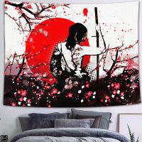 Home Decor Japanese Samurai Tapestry Burning Sun Tapestry Living Room Dorm Japanese Tapestry Gothic Skull Tapestry 230x180cm