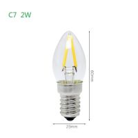 【✱2023 HOT✱】 aojia6891 Cerohs E14หลอดเอดิสันแบบวินเทจ Led แบบเส้นใย2W 4W ไฟโคมไฟระย้าคริสตัลแก้วสไตล์วินเทจ Ac 220V ชนิด C7 T25