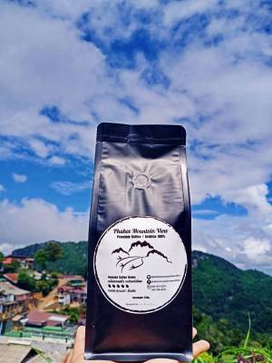เมล็ดกาแฟพรีเมี่ยม (คั่วเข้ม) 250 กรัม Phahee Mountain View Coffee (Dark Roast) 250 g.  กาแฟผาฮี้ พันธุ์อาราบิก้า 100% (Single Origin) คั่วสดๆ ตามออเดอร์เท่านั้น!!!