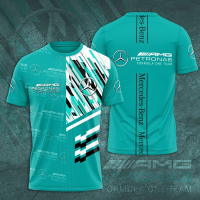 Mercedes Benz (สต็อกเพียงพอ) For AMG Petronas 7 Formula One Team Mens T-shirts F1 Racing Summer Short Sleeve Women Clothing Tops 5XLคุณภาพสูง size:S-5XL