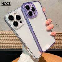 HOCE เคสโทรศัพท์กระจกโปร่งแสงสุดหรูสำหรับ iPhone 14 Pro Max 14 Plus พร้อมเคสป้องกันเลนส์ฝาหลังแบบใสการกระแทก