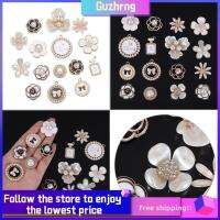 GUZHRNG 5PCS ผู้หญิง ไข่มุก Rhinestone อุปกรณ์รองเท้า เครื่องประดับแฟชั่น เสน่ห์การตกแต่งรองเท้า เสน่ห์รองเท้า