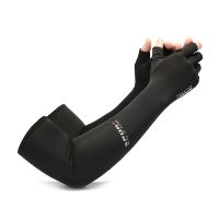 Ice Silk Arm Sleeve Men Summer Lengthen Cycling Cuff Driving Camouflage Anti Skid Cool Half Finger Sunscreen Gloves Women