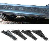 【CC】 4pcs Black＆Carbon Car Modified Rear Diffuser Spoiler Anti-collision