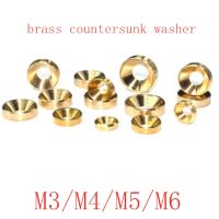 10Pcs M3 M4 M5 M6 Brass Washer Countersunk Head Gasket Logam Tembaga Gasket Meson Flat Sekrup Mesin Cuci 8Mm-14Mm Diameter Luar