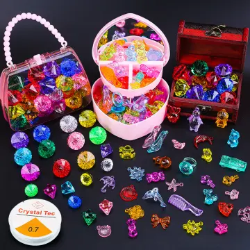 1 Set Plastic Gems DIY Handcrafts Props Little Girls Gems Toys