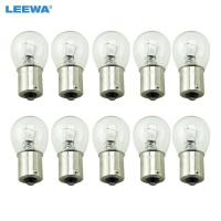 Leewa 10ชิ้น1156 Ba15s S25 P21w 12V รถไฟตกแต่งสวนใสหลอดไฟแบบหางไฟเลี้ยวรถยนต์ฮาโลเจน Ca2724