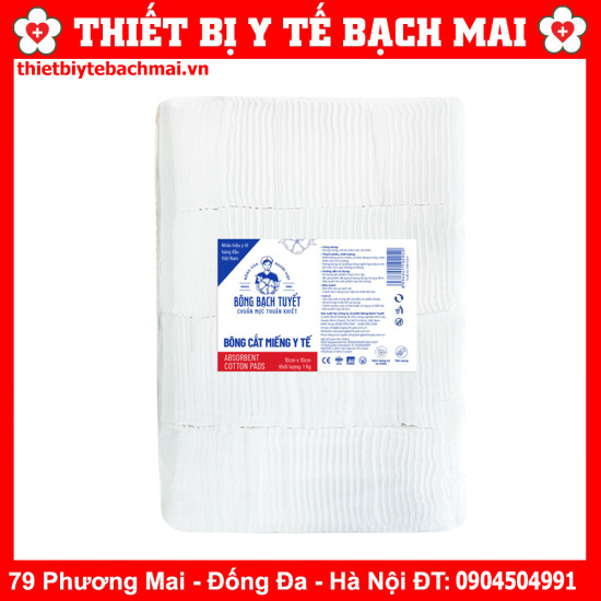 Bông bạch tuyết - bông y tế cắt miếng 1kg - vệ sinh baby 10x10 - ảnh sản phẩm 2