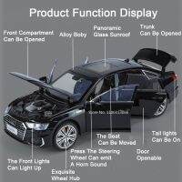 1:18ออดี้ A6L อัลลอยรุ่นรถโลหะ D Iecast ยานพาหนะของเล่นด้วยเสียงและแสงดึงกลับฟังก์ชั่นรถของเล่นสำหรับเด็กผู้ชายของขวัญคอลเลกชัน