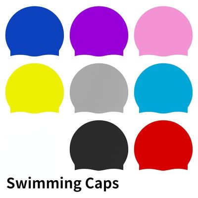 หมวกว่ายน้ำฟรีไซส์สำหรับผู้ชายผู้หญิงเครื่องป้องกันหูไนล่อนยืดหยุ่นสระว่ายน้ำหมวกหมวกอาบน้ำบางพิเศษ