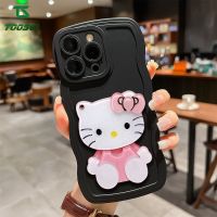 Toosci สำหรับ Huawei Mate 20 Pro Mate 30 Pro Mate 40 Pro Mate 50 Pro P20 Pro P30 Pro P30 Lite P40 Pro P40 Lite P50 Pro น่ารัก3D สเตอริโอการ์ตูน Hello Kitty กระจกคลื่นเส้นขอบเคสใส่โทรศัพท์ HP นุ่มหลังซิลิโคนฝาครอบ