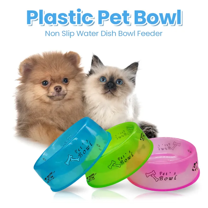 Plastic Pet Food Bowl Single Round Shape Pet Bowl, Non Slip Plastic