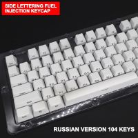 โปรไฟล์ Keycaps Oem คีย์บอร์ดแบบกลไกรูปรัสเซียแกะสลักด้านข้าง Abs โปร่งใส104คีย์สำหรับ Gk61 Anne Pro 2