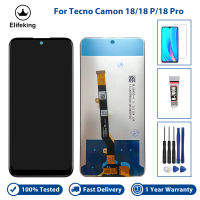 6.8 "LCD สำหรับ Tecno Camon 18/18 P/18 Pro ไม่มีพิกเซลที่ตายเปลี่ยนชิ้นส่วนจอสัมผัสแอลซีดีของเครื่องแปลงดิจิทัลพร้อมเครื่องมือฟรี + กระจกเทมเปอร์ + กาว