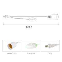 【❂Hot On Sale❂】 dssf32423 สายไฟ6ft ยาว1.8ม. E26สาย Kabel Lampu แขวนเบ้าเสียบหลอดไฟ E27ยาวสหภาพยุโรปปลั๊กแบบมีปุ่มเปิด/ปิดที่ยึดหลอดไฟสวิตช์