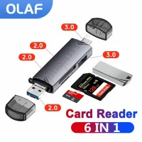 Olaf 6 In 1การ์ดรีดเดอร์ USB 3.0แฟลชไดร์ฟตัวอ่านการ์ดหน่วยความจำอัจฉริยะชนิด C ไปยัง USB อะแดปเตอร์ OTG USB การ์ดรีดเดอร์ตัวอ่านไมโครการ์ด