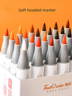 Touchcolor Soft Head Skin Tone Marker Set 6/12/18 Color Professional Manga Handdrawn Double Head Watercolor Pen Art Supplies