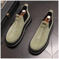 HOT★แฟชั่น2023ชายรองเท้าฤดูใบไม้ร่วงฤดูหนาวรองเท้า Street คลาสสิก Suede รองเท้าหนัง Slip-On รองเท้าเชลซี