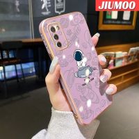 JIUMOO เคส F02s ปลอกสำหรับ Samsung M02s A02s ลายการ์ตูนดีไซน์ใหม่อวกาศนักบินอวกาศนิ่มเคสโทรศัพท์กันกระแทกหรูหราของแท้เคสป้องกันเลนส์กล้องคลุมทั้งหมด