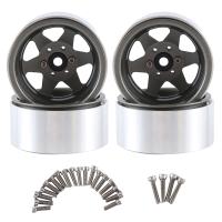 4Pcs 1.9 Inch Deep Dish Beadlock Wheel Hub Rim Metal Wheel Rims for 1/10 RC Crawler Axial SCX10 II III Traxxas TRX4 RC4WD D90 Black