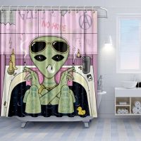 Alien Cartoon Waterproof Shower Curtains Shower Curtain Bathroom Polyester 3d Curtains For Girls Boys